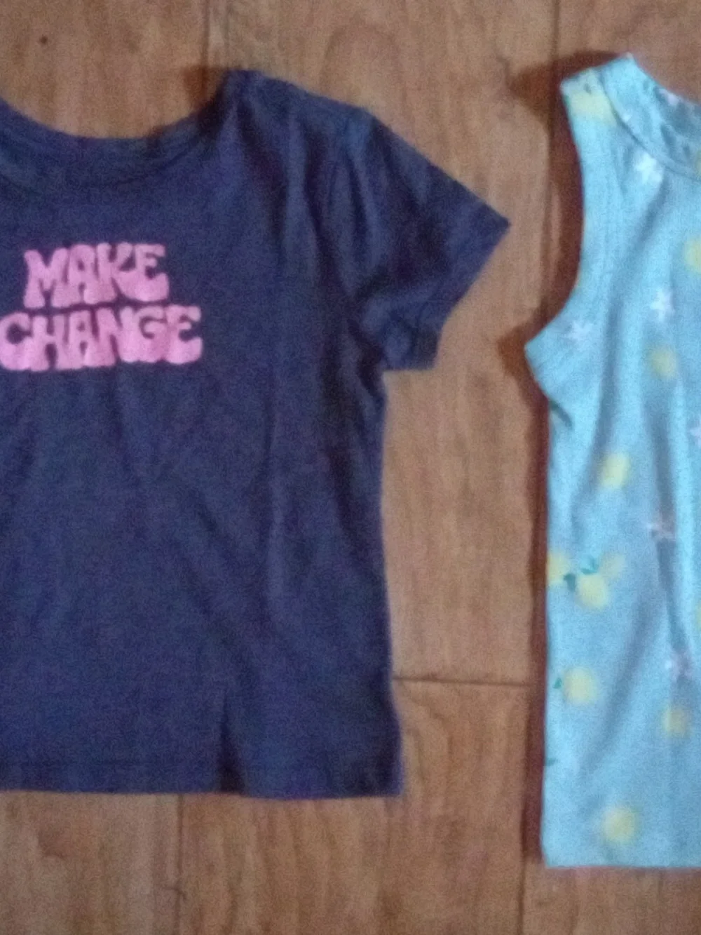 Kids Navy T-Shirt with Pink 'Make Change' Graphic
